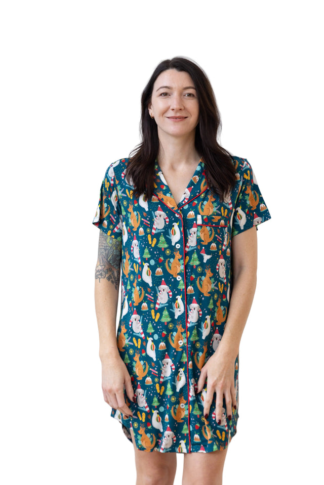 Women's Luxe Bamboo Australiana Christmas Nightie