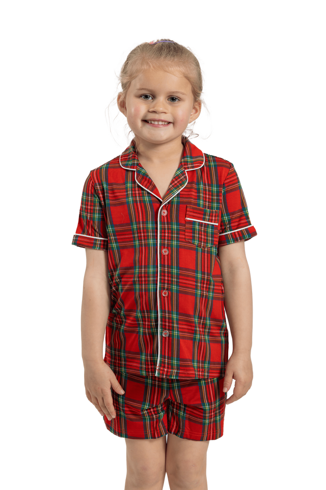 Children's and Babies Luxe Red Tartan Christmas Pyjamas