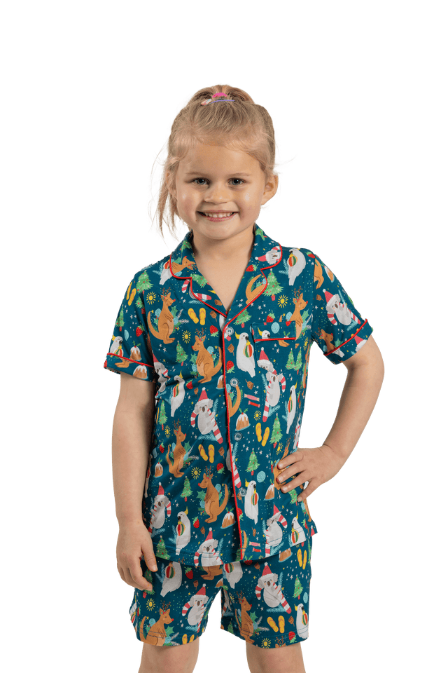Children's and Babies Luxe Bamboo Australiana Christmas Pyjamas