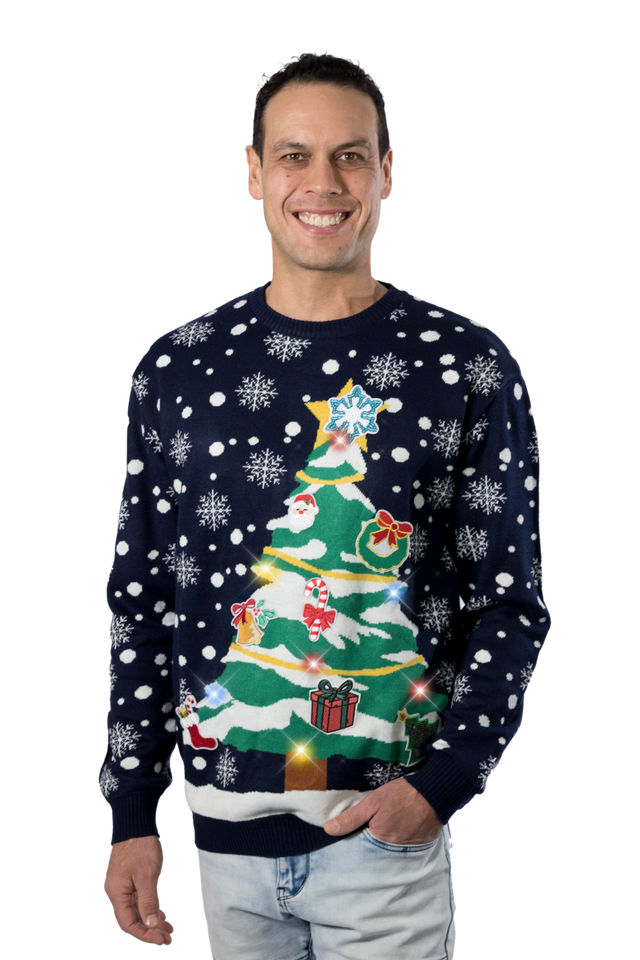 Men's Light Up Christmas Tree Jumper