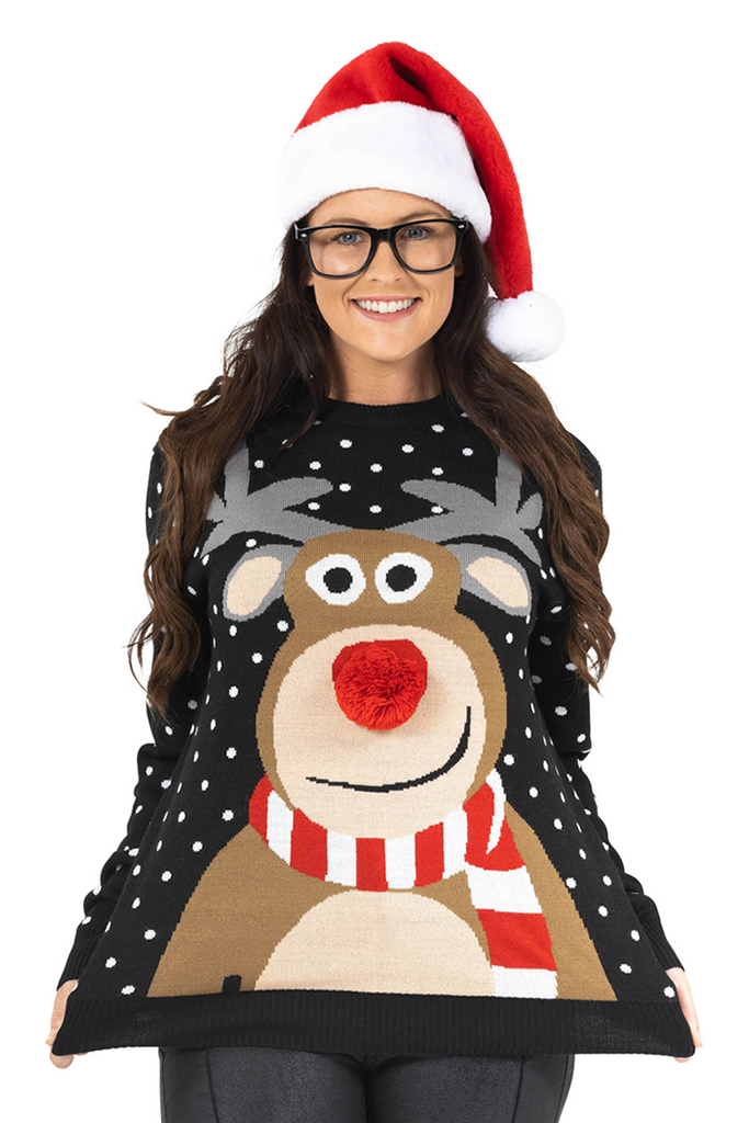 Ladies rudolph christmas jumper hot sale